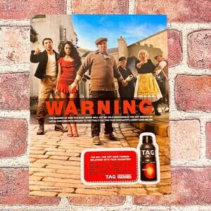 2005 Tag Body Spray Ad‎ Warning Pocket Translator Relations Y2K Humor Print Ad